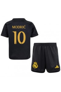 Real Madrid Luka Modric #10 Jalkapallovaatteet Lasten Kolmas peliasu 2023-24 Lyhythihainen (+ Lyhyet housut)
